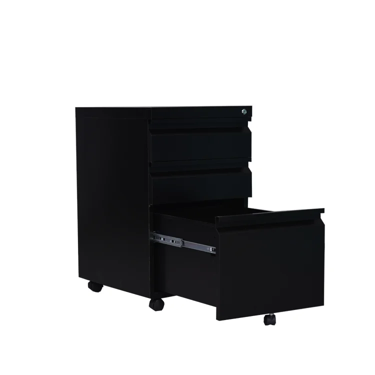 Маленький стальной шкаф с 3 ящиками под столом