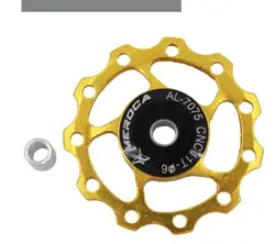 MEROCA Mountain Bike Road Bicycle 11T 13T Aluminum Jockey Wheel Rear Derailleur Pulley Steel Bearing Guide