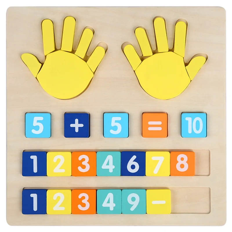 CPC 2023 wooden Finger arithmetic teaching kindergarten classes math learning addition and subtraction counting board gift  toys