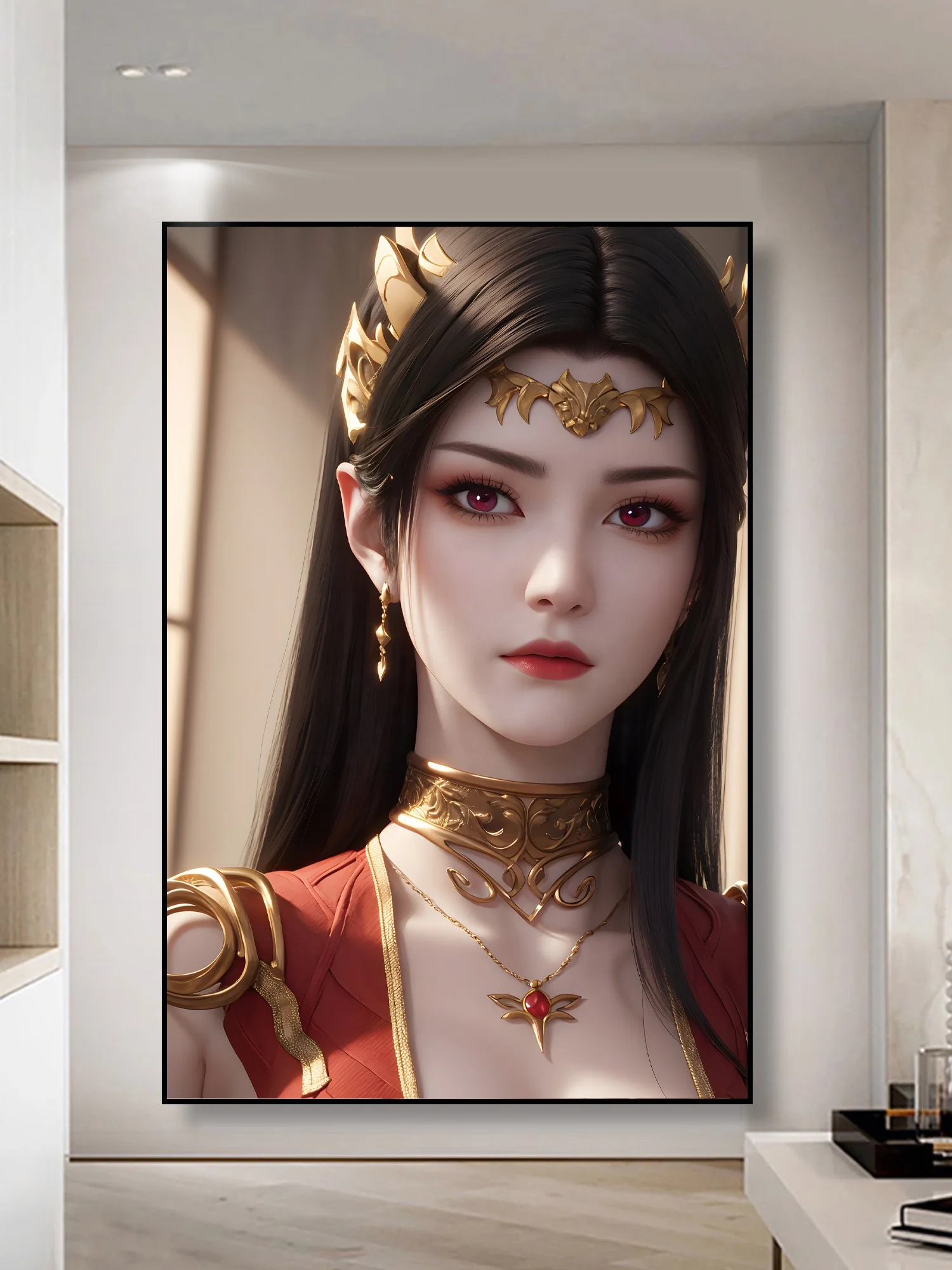 Anime Decorative Picture Queen Medusa Crystal Porcelain Painting for Personal Individual Bedroom Decoration