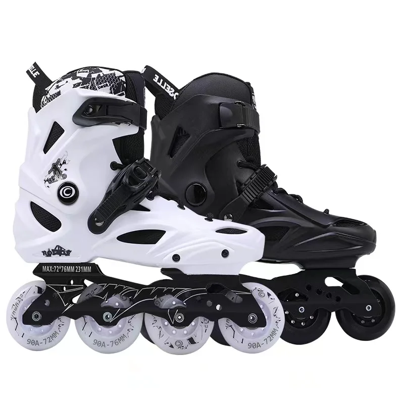 EACH Wholesale Adults Inline Speed Skates Roselle Aluminum Alloy Frame Leather Sole Professional Outdoor Roller Skating EVA