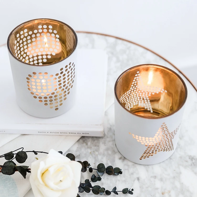 fragrance glass candle holder love Scented soy wax mercury glass votive for home decor