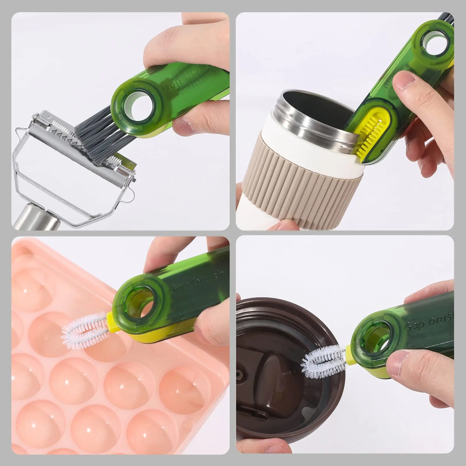 3 in 1 Multipurpose Bottle Gap Cleaner Brush Cup Crevice Cleaning Tools Water Bottle Cleaner Brush Home Kitchen Cleaning Tools
