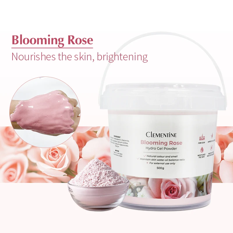 Korean natural pink clay hydrogel jely face mask acne hydrojelly facemask rose soft jelly mask powder