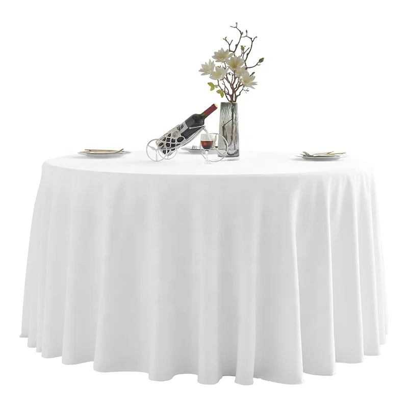 Nappes De Table Ronde marage Свадебная белая скатерть круглая 132 120 дюймов для свадебных украшений