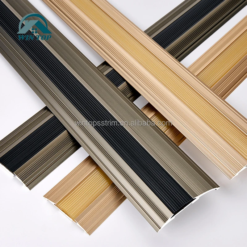 Win Top Aluminum Alloy Wood Flooring Ladder Step Anti Slip Strip Carpet Aluminium Stair Nosing Edging for Tile wood Steps