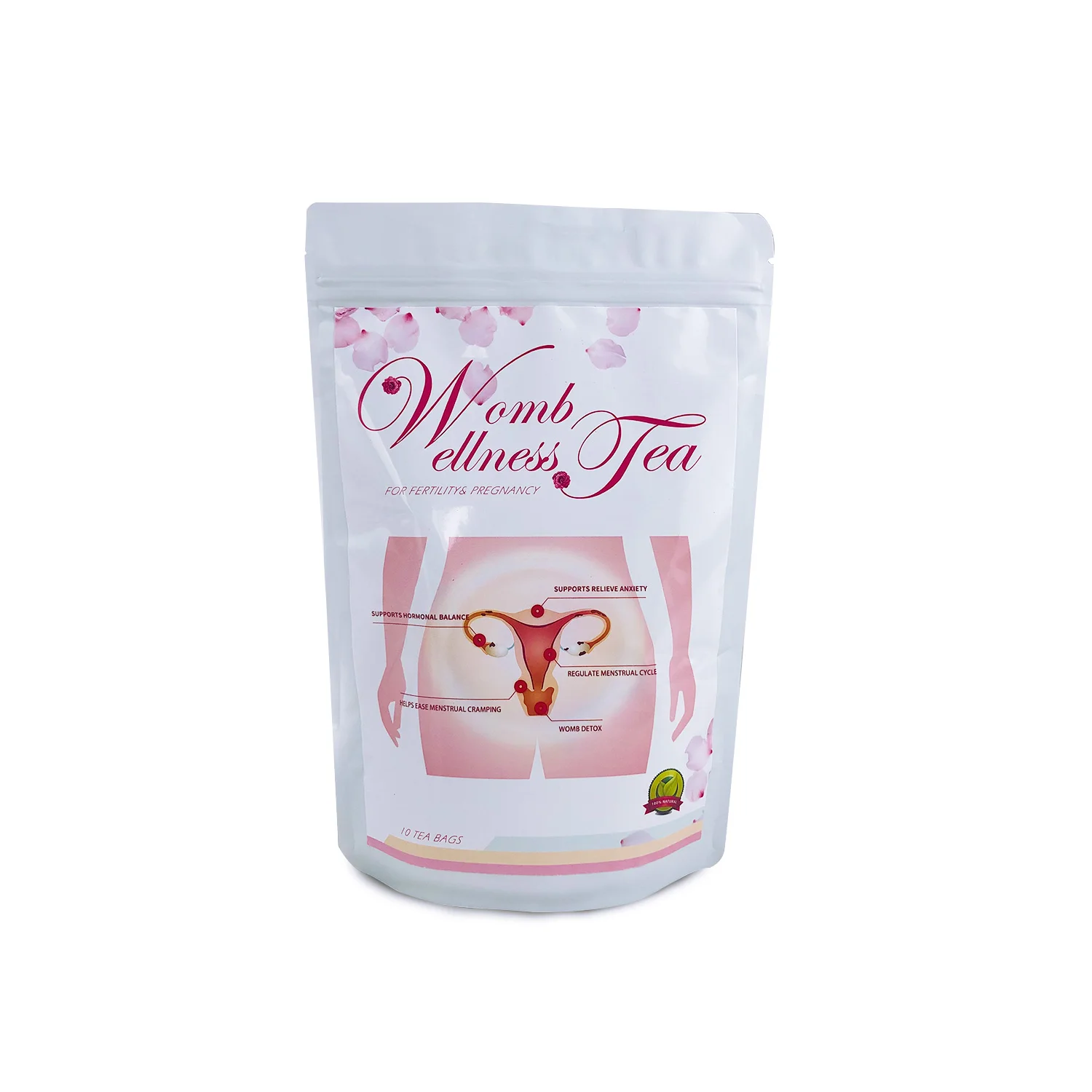 private label 100% herbal Organic loose blooming womb wellness fertility tea 100% natural for Female Relief Women Period Pain
