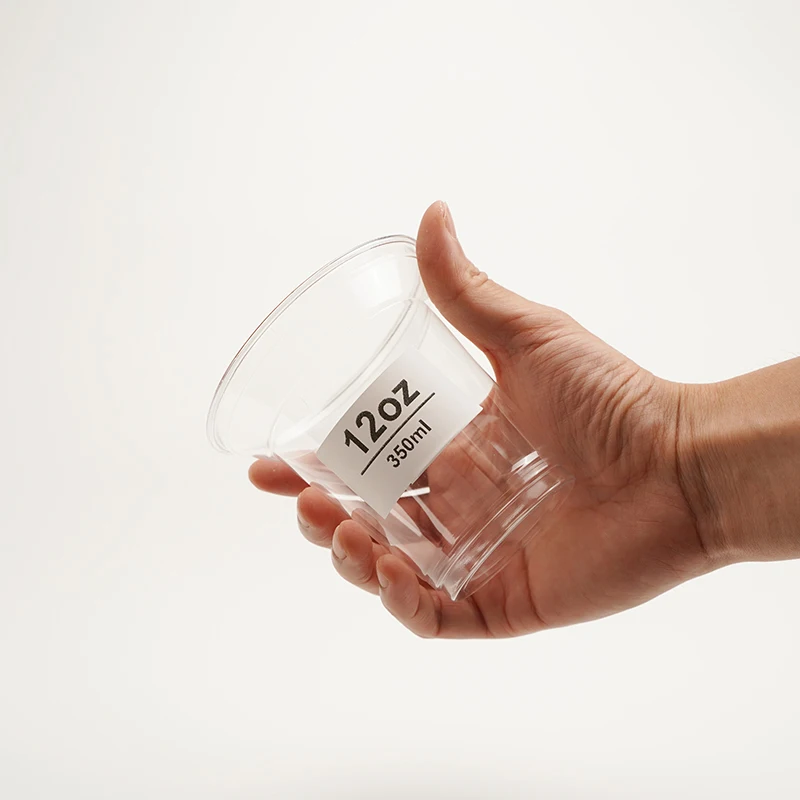 Logo Branded Print 12oz 16oz 24oz 32oz Sealable Coffee Juice Smoothie Clear PET Plastic Cup For Bubble Tea