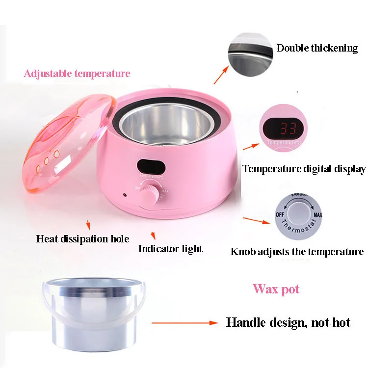 led heated wax melt machine custom logo effective hair remover wax warmer kit wholesale