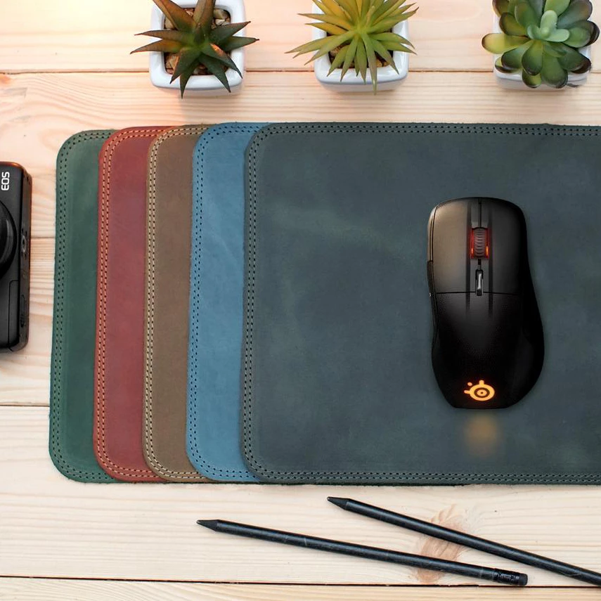 
OEM High-Quality Leather Gaming Mouse Pad Table Dining Mat Desk Mats Mousepad Wrist Rest Support 