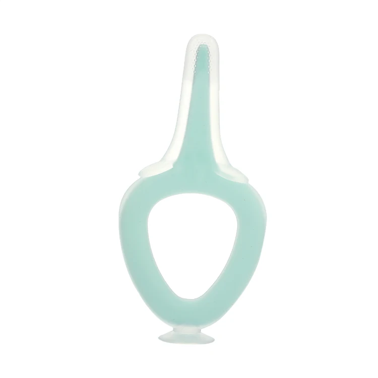 
100% Food Grade Soft Handle Flexible Silicone Rubber Teether Infant Training Baby Toothbrush 