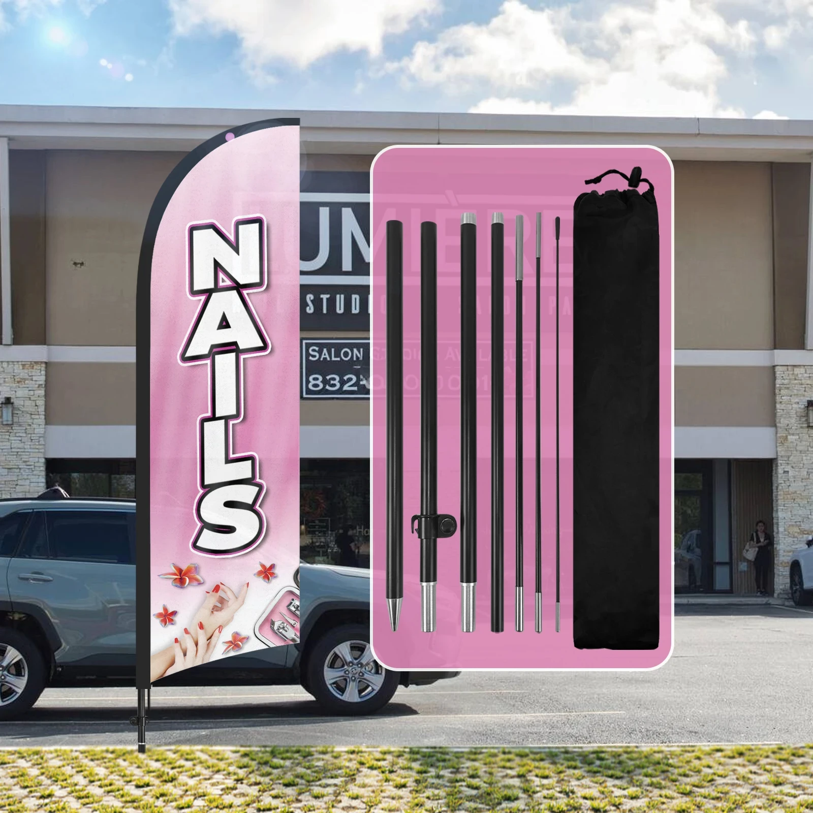 Trade Show Advertising Flying Beachflag Banner Sign Custom Teardrop Flag