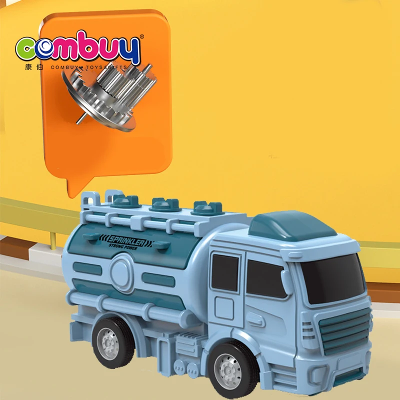 Interactive engineering truck inertia go water tanker press up toys