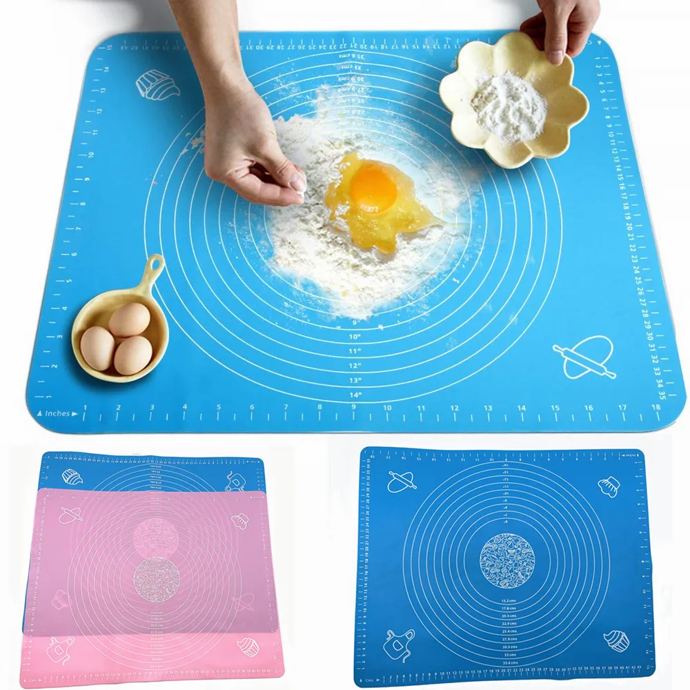Силиконовый антипригарный кондитерский коврик для раскатки теста с измерениями