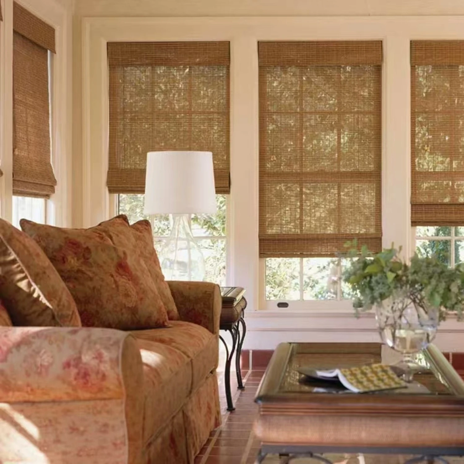 Custom natural cordless bamboo blinds for sunshade home decoration living room office bedroom high quality bamboo curtains