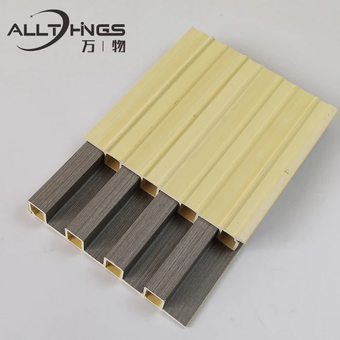 Durable WPC wooden grain indoor Decor Cladding modern fluted Board Bamboo Fibre wpc Wall Panels