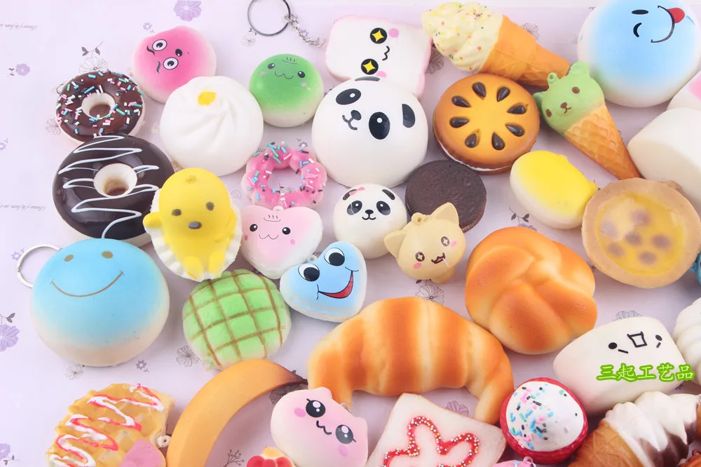 10pcs 20pcs HOT Selling Kawaii  Squishy Keychain Blind Box Toys Lucky Bag