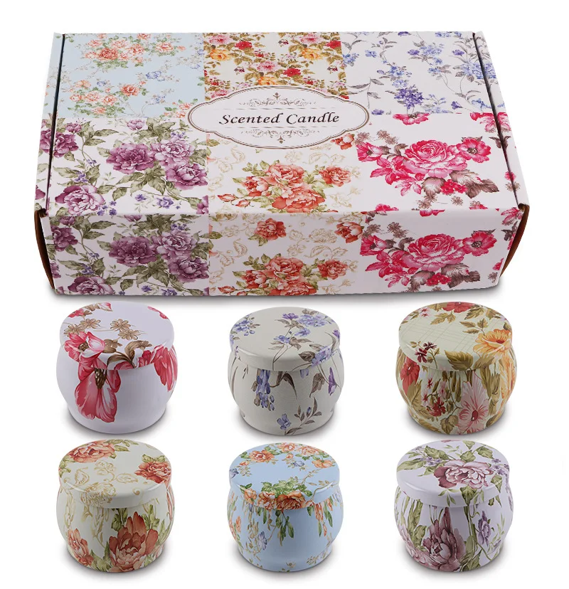 Holiday 6 Pack Scented Candles Gifts Aromatherapy Candle Home Scented Soy Wax Jar Candle Sets Meditation Bath Yoga Birthday Gift