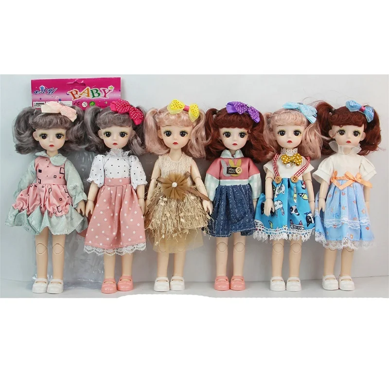 12 Inch 30cm 13 Joint Movable Lolita Doll Set Interchangeable Dresses 3D Eyes Fashion Toy Dolls For Girls