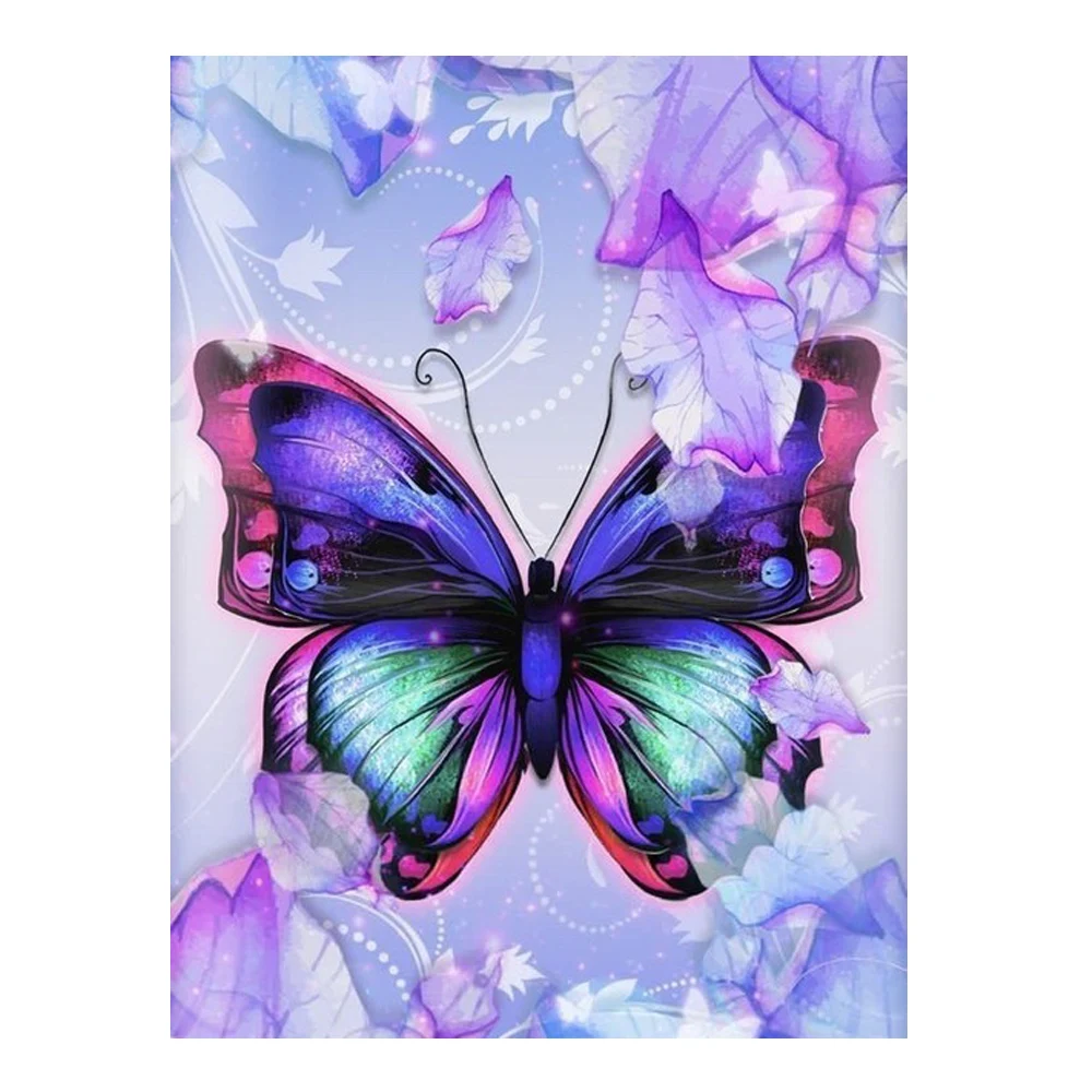 Factory direct sales beautiful butterfly diy diamond embroidery canvas painting crystal diamond painting