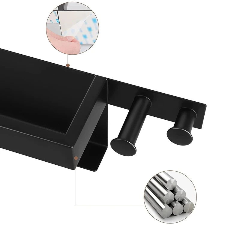 Modern Simple Anti-Rust Hotel Bathroom Wall Mounted Organizer Rack Stainless Steel Towel Shelf