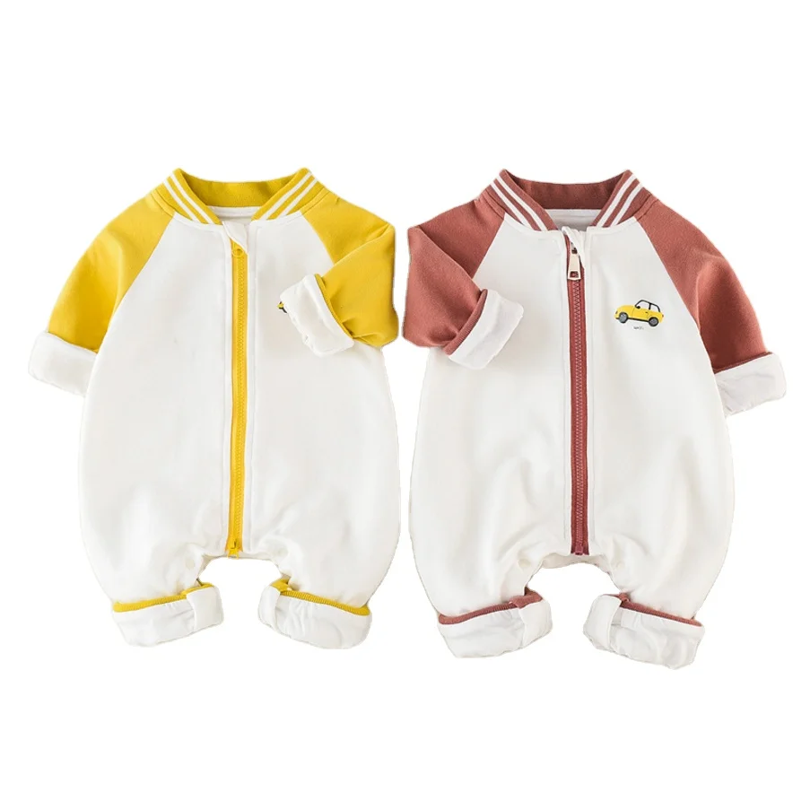 Baby 100% cotton Clothes Long Sleeve Jumpsuits Infants boys girls zipper Bodysuits