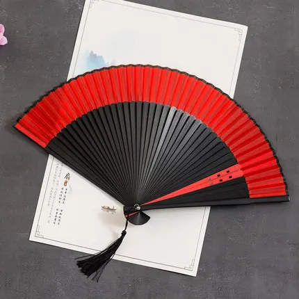 
The beauty of the Vintage Style Chinese Printed Flowers Fan Folding Hand Held Fans Silk Bamboo Retro Style For Dancing 
