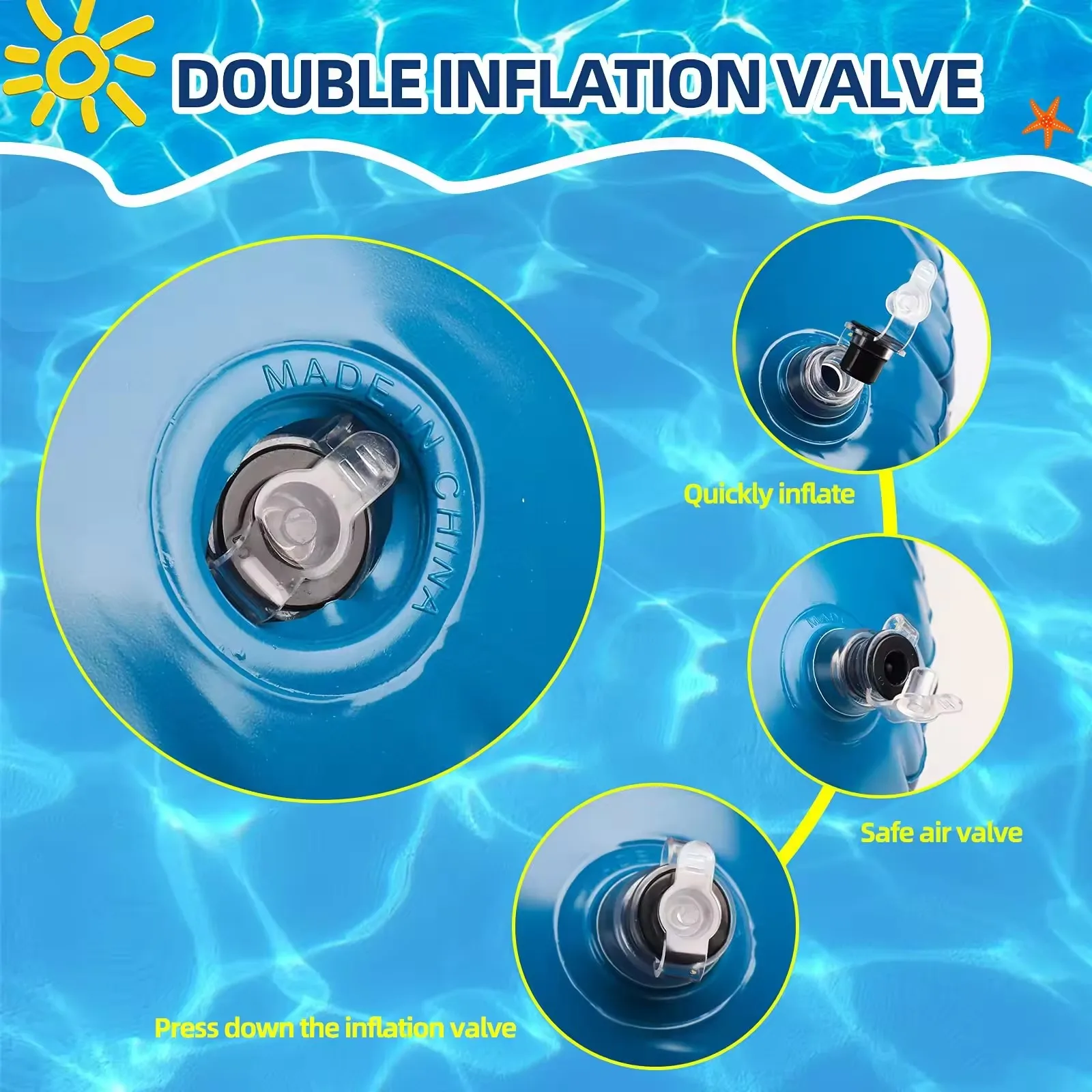 PVC inflatable water manta ray floating chair luminous U-shaped sofa back recliner floating bed floating seat ring floating row