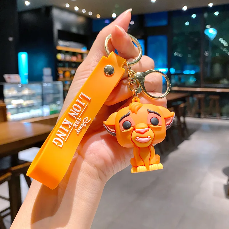 The Lion King Keychains Kawaii Simba Pumbaa Timon Keyring Car Key Ring Cosplay Phone Handbag Ornament Kids Jewelry Gifts