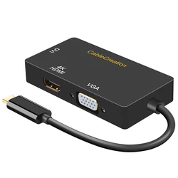 CableCreation 3 in 1 USB Type C Male to DVI  HDMI VGA Female Adapter Compatible Thunderbolt 3 usbc to hdmi vga dvi