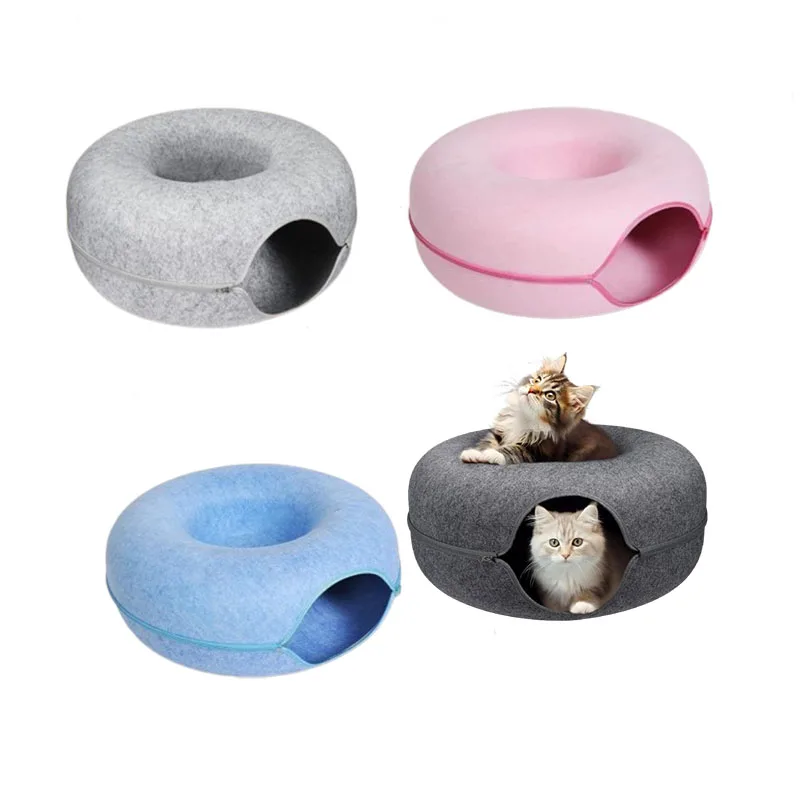 Modern Eco-friendly Cat Cave  High Quality Felt and Wool Soft Home Style Comfortable Cat Tunnel Bed for Cats