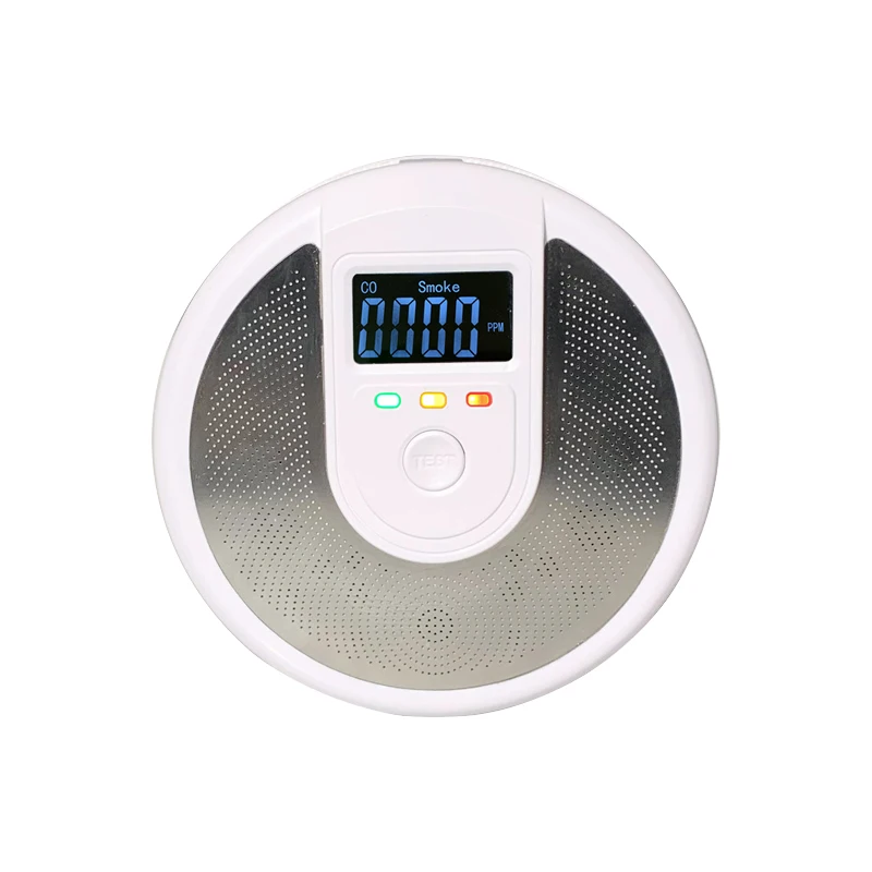 battery powered co and smoke detectors combination smoke and carbon monoxide detector LCD digital display PPM