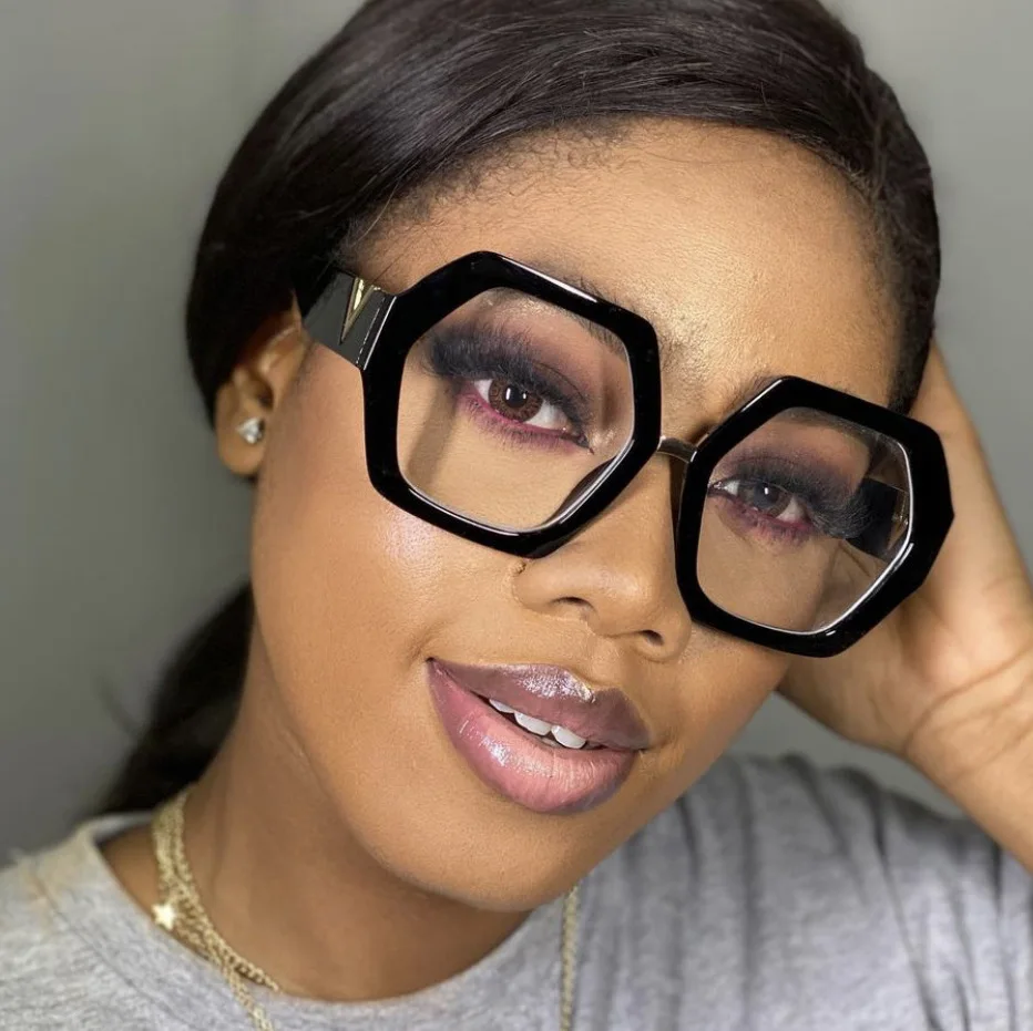 New Fashion Anti Blue Glasses Women Vintage Irregular Transparent Eyeglasses Female Prescription Glasses Frames Optical