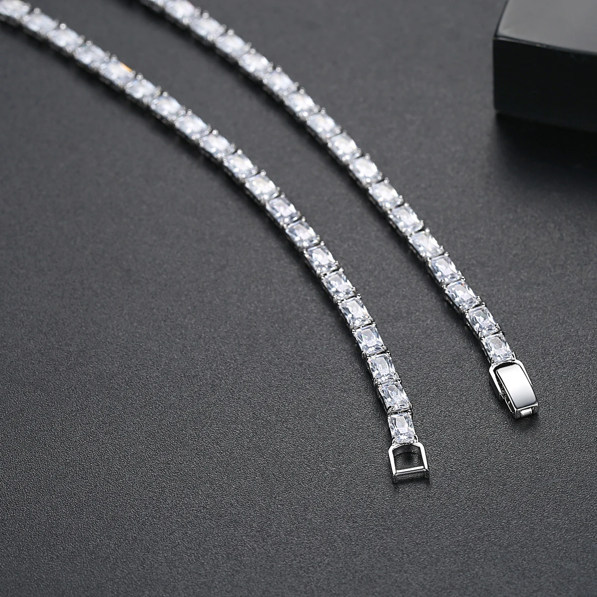 LUOTEEMI Big CZ Women Long Chain Necklace Luxury Wedding Party Jewelry for Bridals