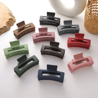 2024 New arrivals solid color hair claw large acetate hair accessories plastic hair claw clips for women