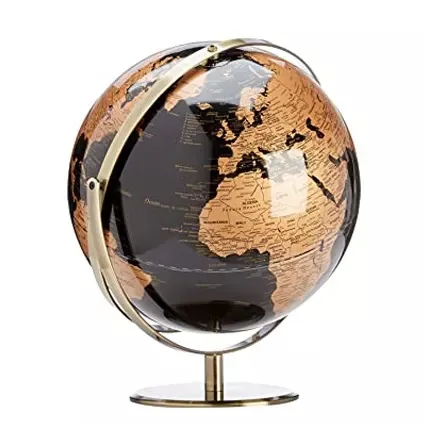 Modern rotating Black Globe of World for home decoration Locations Educational Geography for home and office