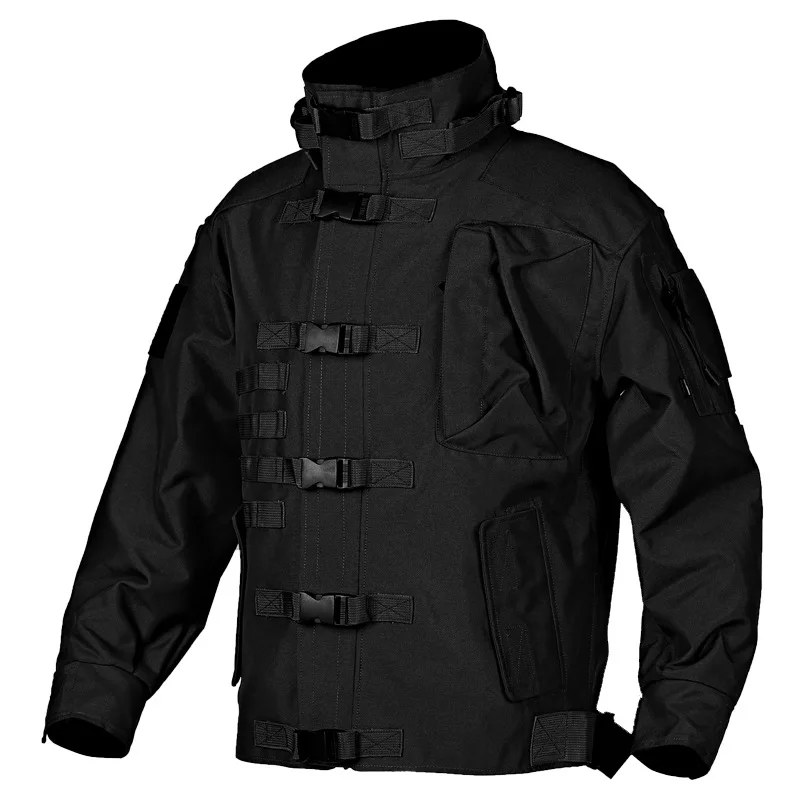 Outdoor scratch resistant and wear-resistant cycling and mountaineering multi pocket jacket.motorcycle s.windproof jacket