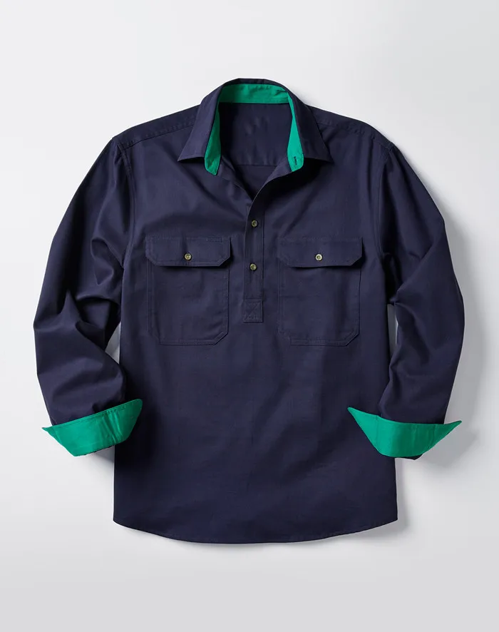 Модная мужская рубашка от производителя, полностью закрытые Рабочие Рубашки из чистого хлопка для фермера