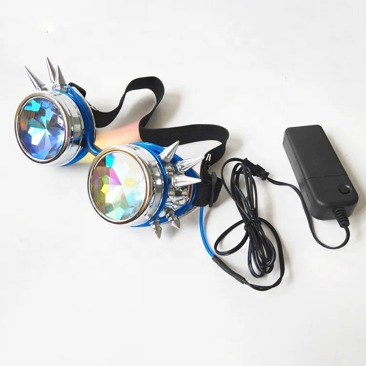 2022 Fashion Colorful Lens Eyewear Glasses Welding Gothic Cosplay Steampunk Kaleidoscope Glasses