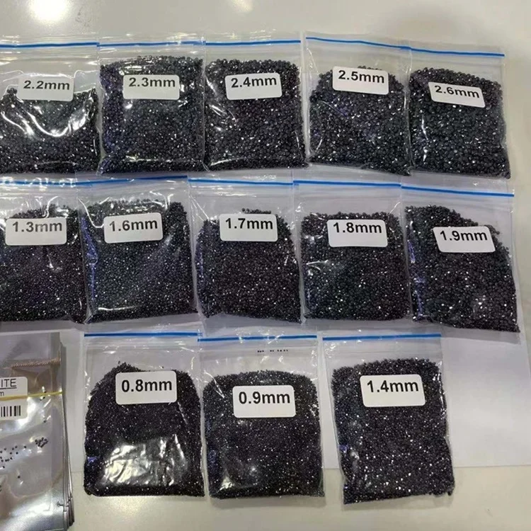 Wholesale 6.5mm 1ct Black moissanite loose diamonds 0.8mm-15mm brilliant cut GRA certificate moissanite diamonds
