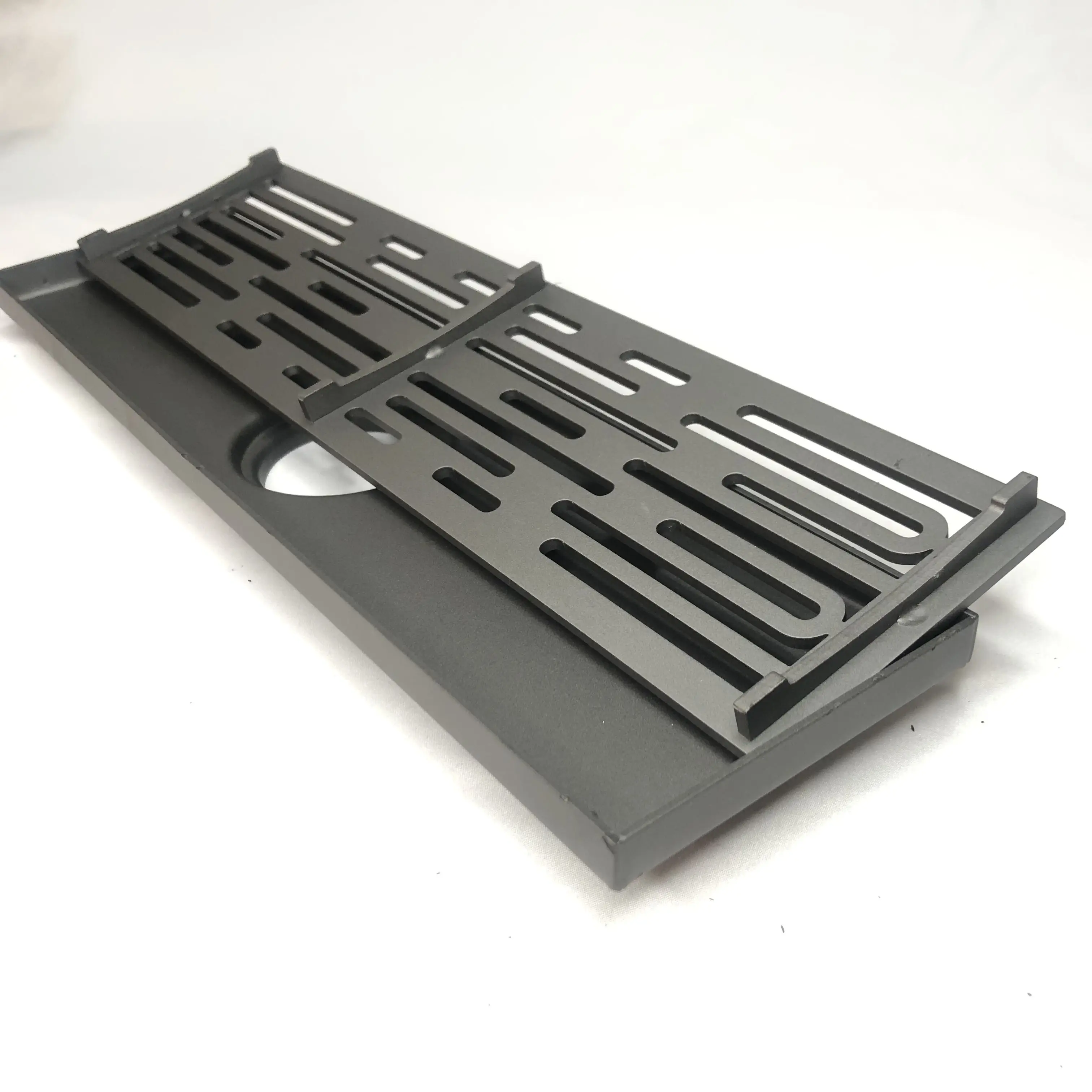 24 Inch grey Linear Pipe Insert Grille Detachable Hidden Cover SUS 304 Stainless Steel Rectangular Floor Shower Drain