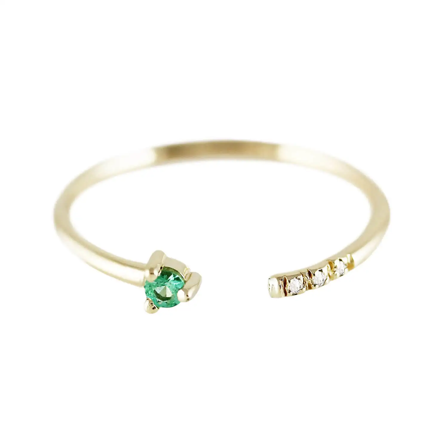 Hot items solid gold zircon ring adjustable sterling silver rings emerald rings for girls