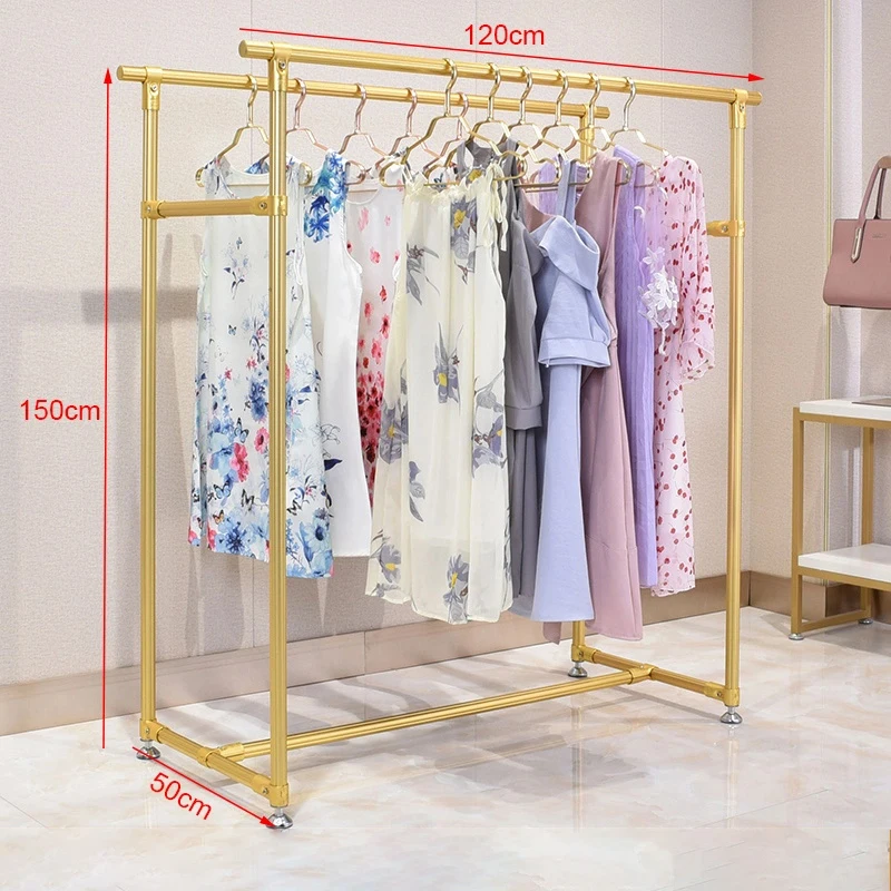 double bedroom clothes hanger storage stand dress cloth drying rack