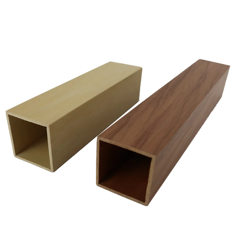 Foshan factory Interior Partition Decoration PVC Square Hollow Tubes Beams Wpc Timber Tube Column Ceiling Paneling