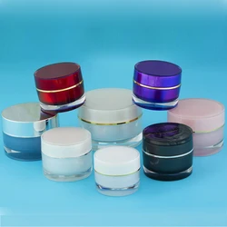 Hengsheng manufacturer supply 5g/15/20/30/50g transparent green plastic empty cosmetic jar for skin care cream