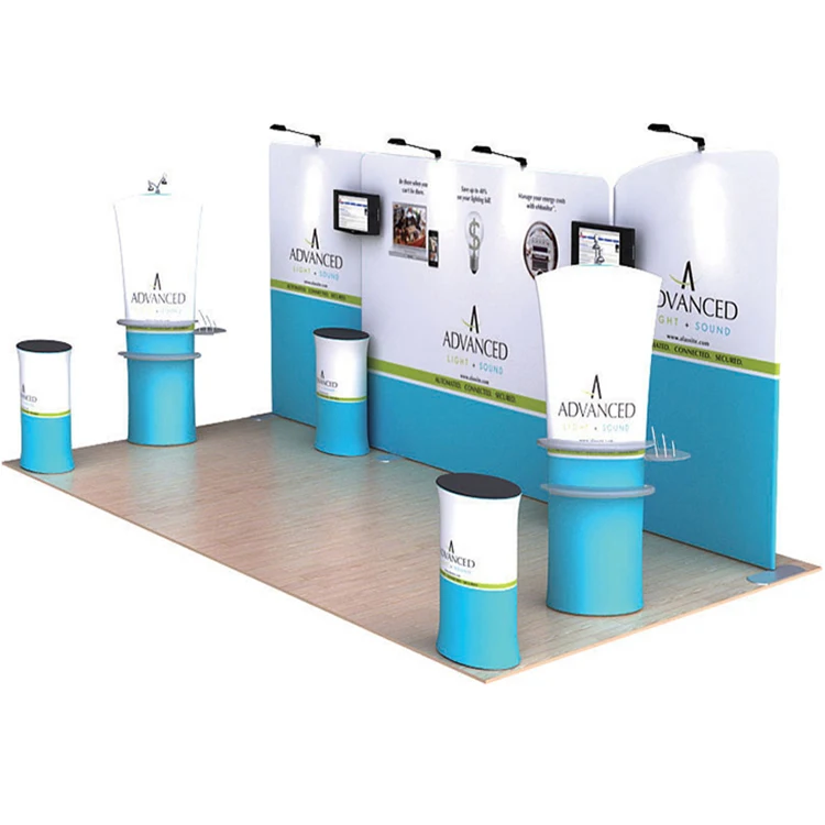 3X3m 3X6m Trade Show Exhibition system Booth with tower could show cargo perfect by laser light and shelf could hold more cargo