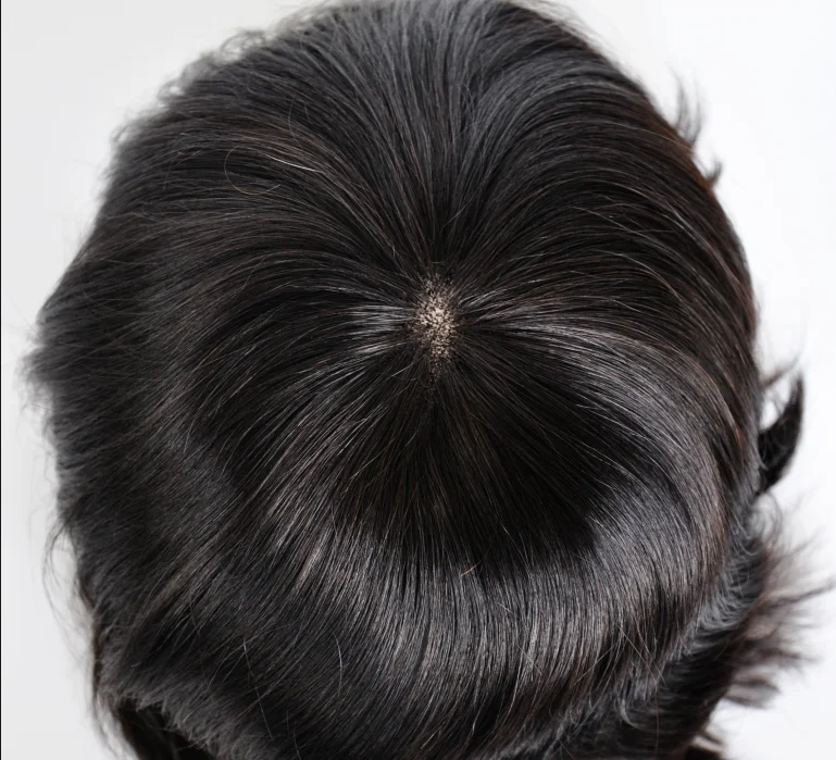 
Reasonable price custom made toupee for Indian women hair toupee 6 inches natural black color hot sale 100% density 