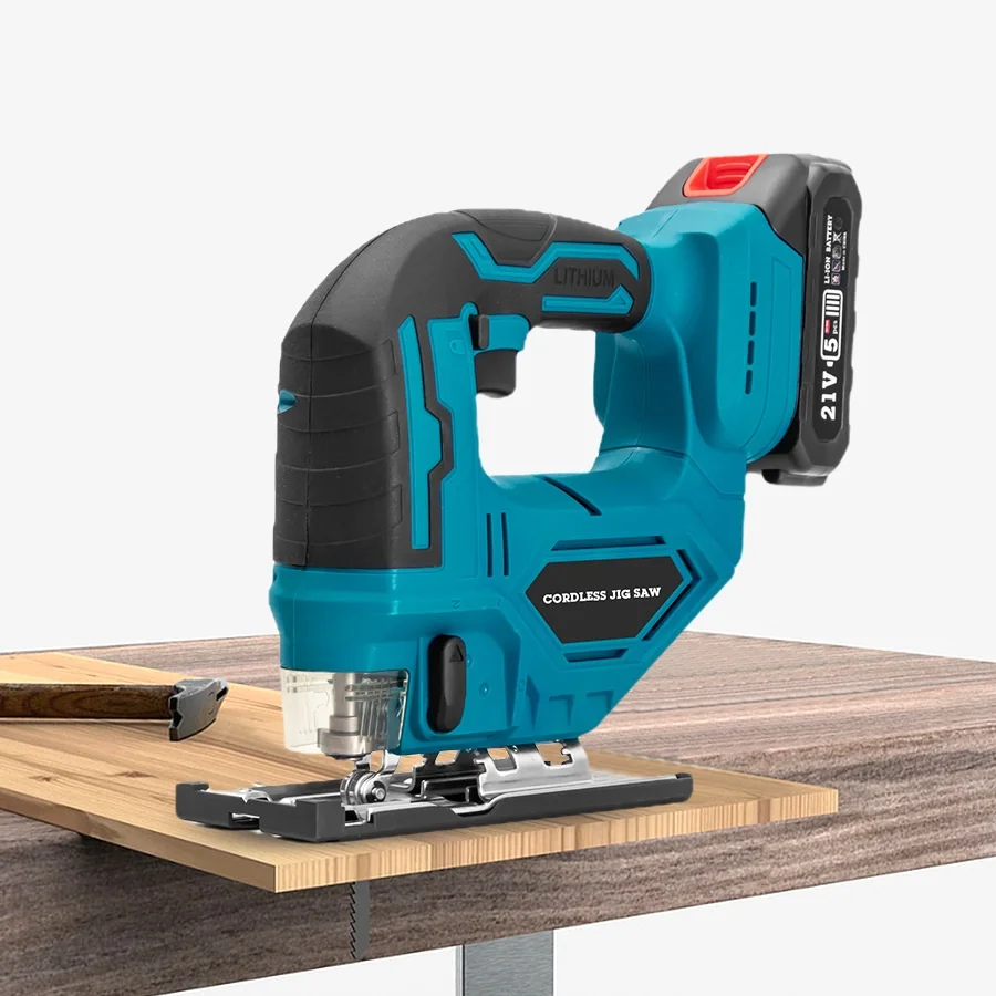 Portable 21v Multi-Function Adjustable Woodworking Curve Saw Cordless Jigsaw Electric Jig Saw for Cutting Wood