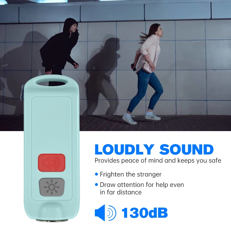 Wholesale New 130Db Safe Sound Led Flashlight Keychain Emergency Personal Self Defense Siren Safety Alarm For Women Keychain