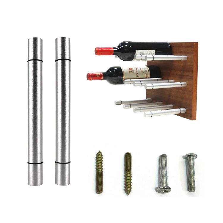 Aluminum hot sale products wall mounted wine pins wine rod for wine cellar or home decor